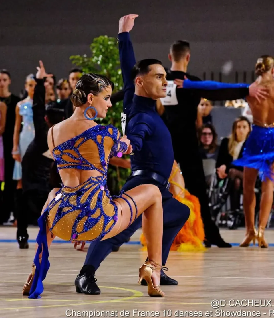 Léo et Mathilde en danse latine au Championnat de France